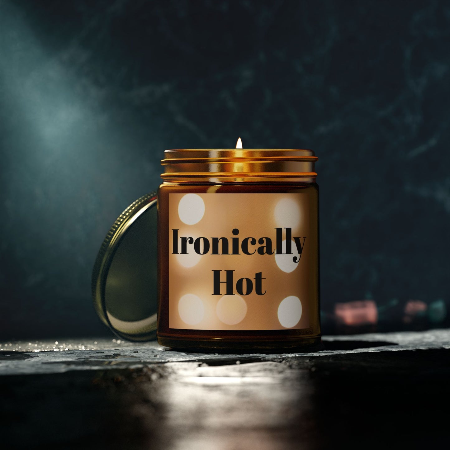 Romantic Scented Candle - "Ironically Hot" - Coconut Apricot Wax Candle Gift