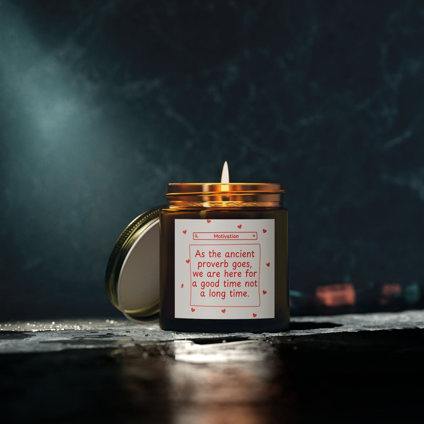 Romantic Scented Candle - "Ancient Proverb" - Coconut Apricot Wax