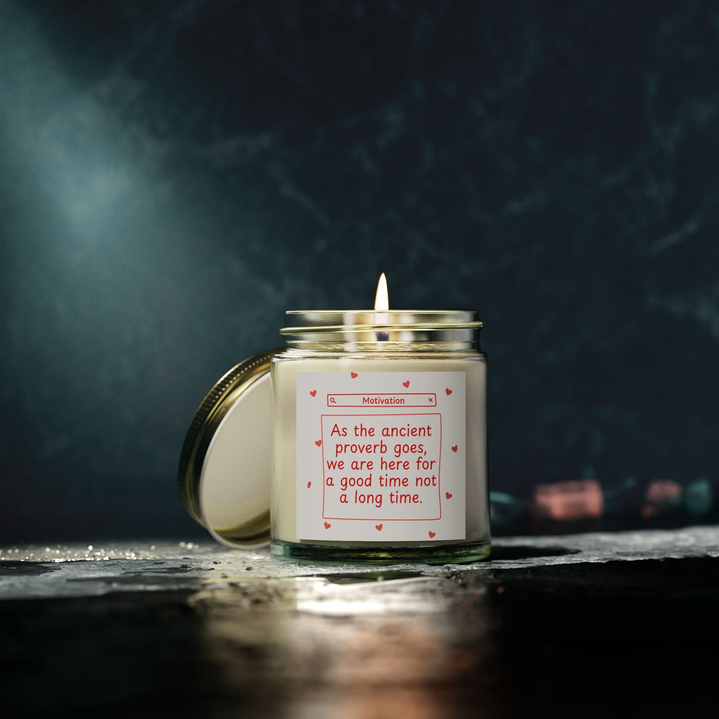 Romantic Scented Candle - "Ancient Proverb" - Coconut Apricot Wax