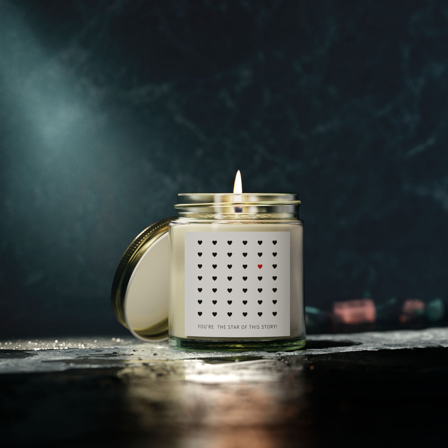 Romantic Scented Candle - "You're the Star of this Story" - Coconut Apricot Wax