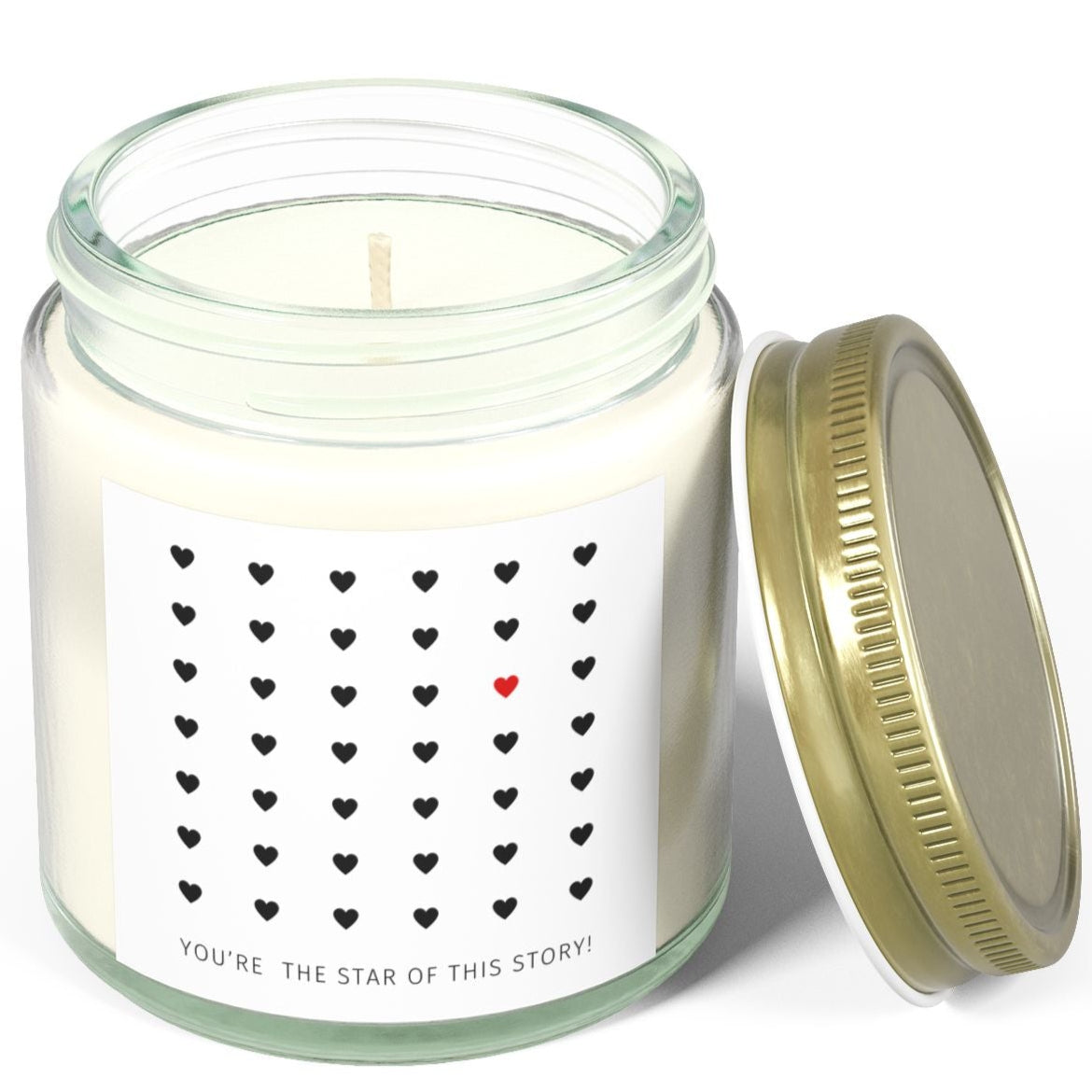 Romantic Scented Candle - "You're the Star of this Story" - Coconut Apricot Wax