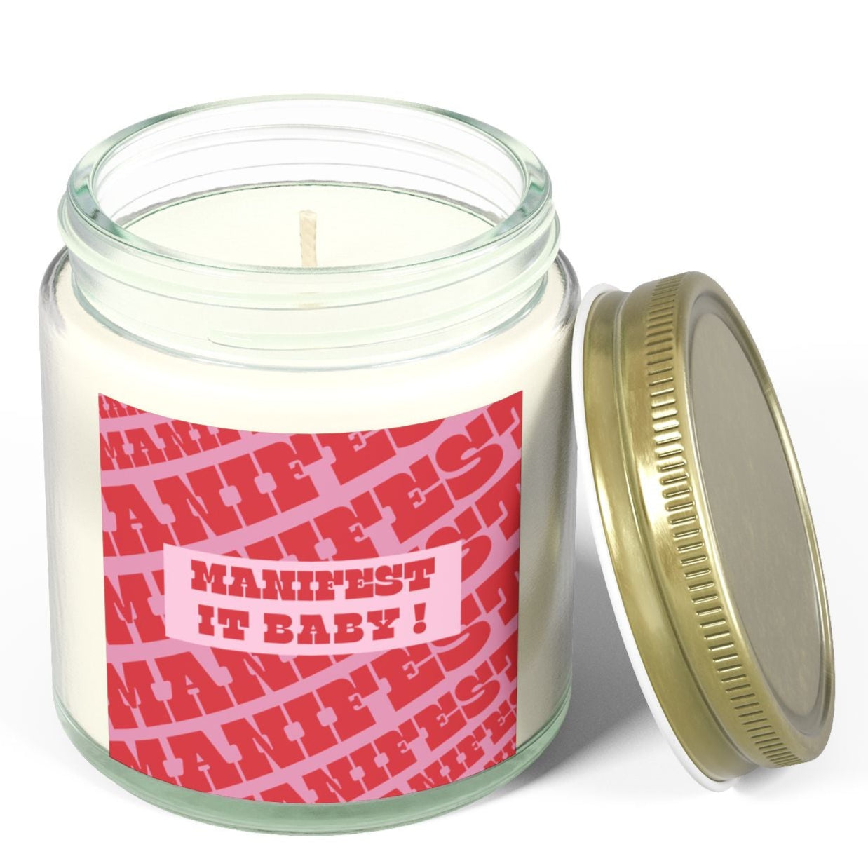 Romantic Scented Candle - Manifest It Baby  - Coconut Apricot Wax